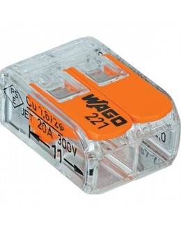 wago Verbindingsklem COMPACT: 2 x 0,14 - 4 mm² - Transparant & Oranje 100 stuks