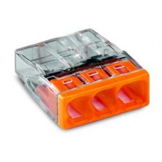wago compact steekklem 3 x 0,5-2,5mm²  transparant oranje 100 stuks