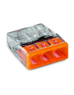 wago compact steekklem 3 x 0,5-2,5mm²  transparant oranje 100 stuks