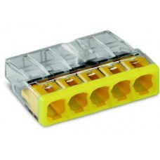 wago compact steekklem 5 x 0,5-2,5mm²  transparant geel100 stuks