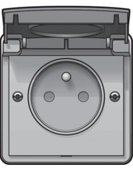 new hydro stopcontact 16A 2polig met penaarde kleur grey