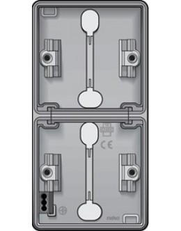 new hydro dubbele verticale opbouwdoos met twee enkelvoudige soepele ingangen voor het inbouwen van twee functies, grey
