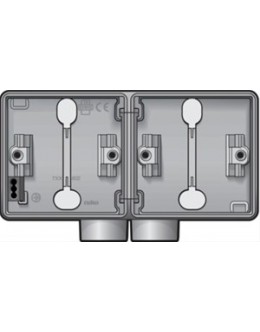 new hydro dubbele horizontale opbouwdoos met één tweevoudige M20-ingang voor het inbouwen van twee functies, grey